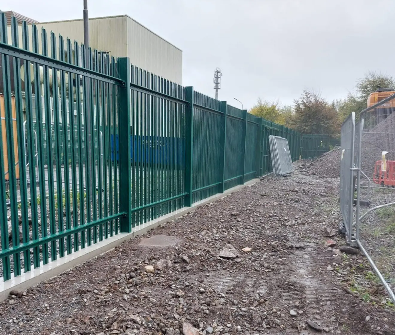 Commercial perimeter fencing installed on a Surrey site