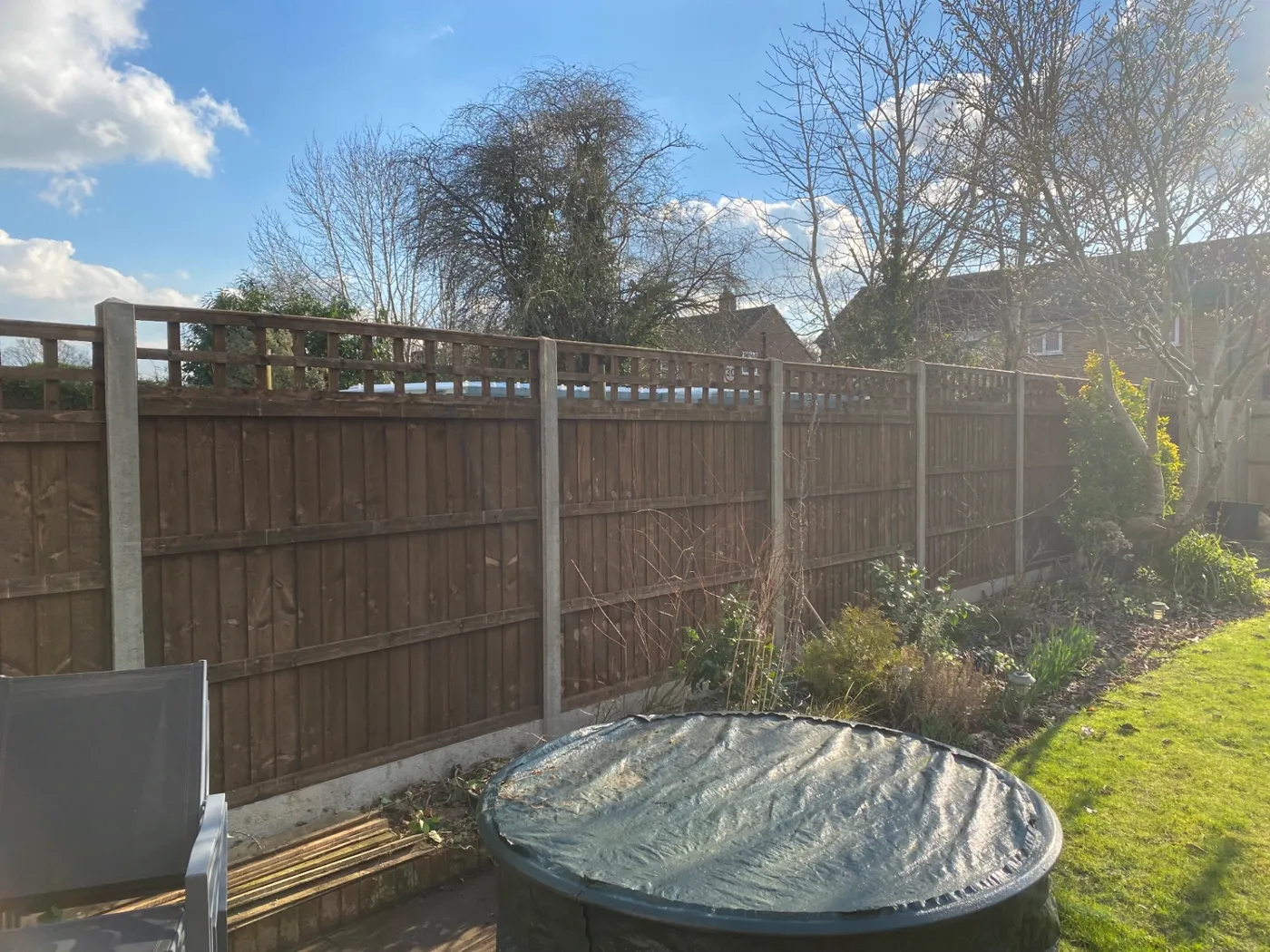 Trellis topped fence panels installed for added privacy in a Guildford garden